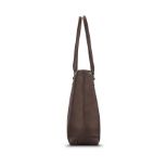 SOLO JAY LEATHER TOTE DARK BROWN. WALNUT 15.6