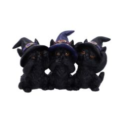 NEMESIS NOW THREE WISE BLACK CATS 11,5CM figura