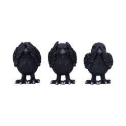 NEMESIS NOW THREE WISE RAVENS 8,7CM set figur