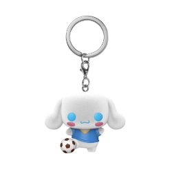 FUNKO POP KEYCHAIN: SANRIO - CINNAMOROLL SOCCER BALL FLOCKED obesek