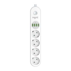 MOYE VOLTAIC POWER STRIP 16A/4000W/4USB/4 SOCKETS RAZDELILNA LETEV